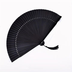 Bamboo Bone Short Fan Plain Green Dance Fan Single handed Opening And Closing