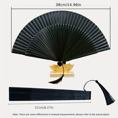 Bamboo Bone Short Fan Plain Green Dance Fan Single handed Opening And Closing