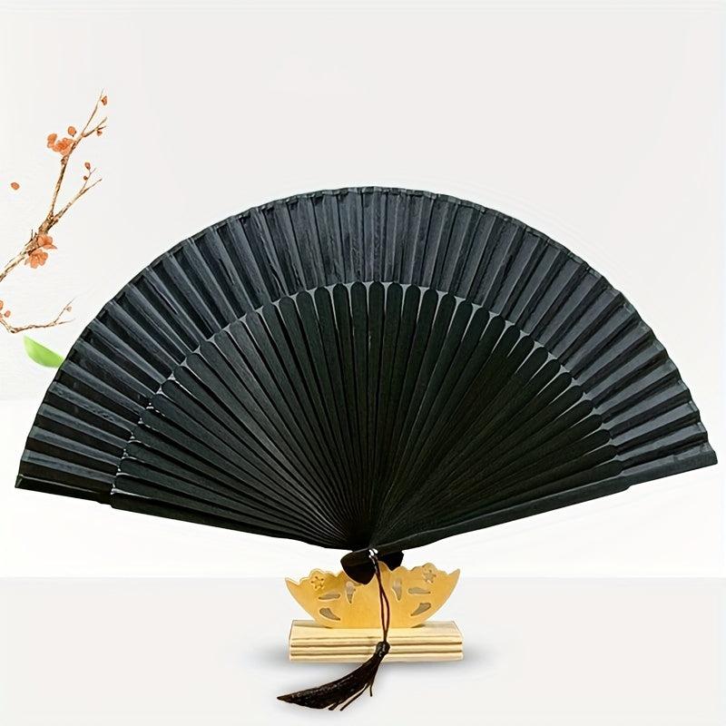 Bamboo Bone Short Fan Plain Green Dance Fan Single handed Opening And Closing
