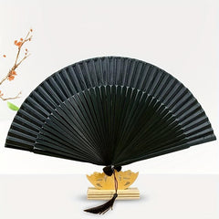Bamboo Bone Short Fan Plain Green Dance Fan Single handed Opening And Closing
