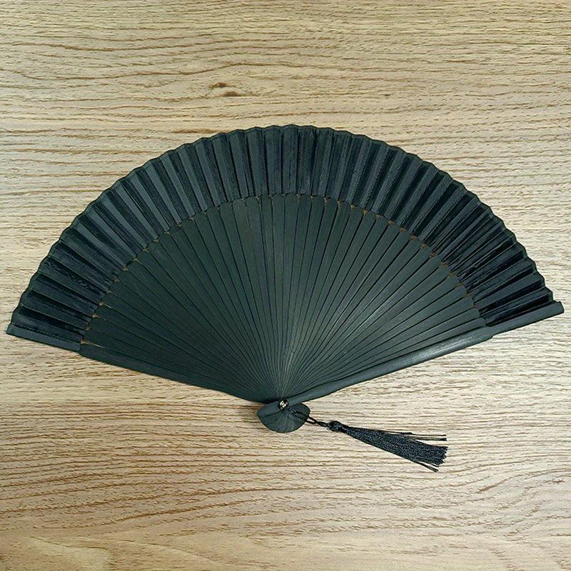 Bamboo Bone Short Fan Plain Green Dance Fan Single handed Opening And Closing