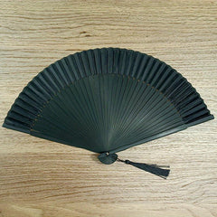 Bamboo Bone Short Fan Plain Green Dance Fan Single handed Opening And Closing