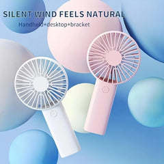 Mini USB Charging Handheld Fan with Mobile Phone Holder