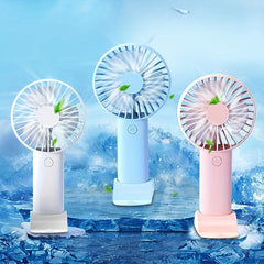 Mini USB Charging Handheld Fan with Mobile Phone Holder