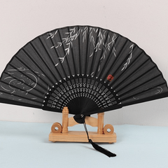 Classical Dance Fan Wooden Shank High Tassel Elegent Male Female Fan