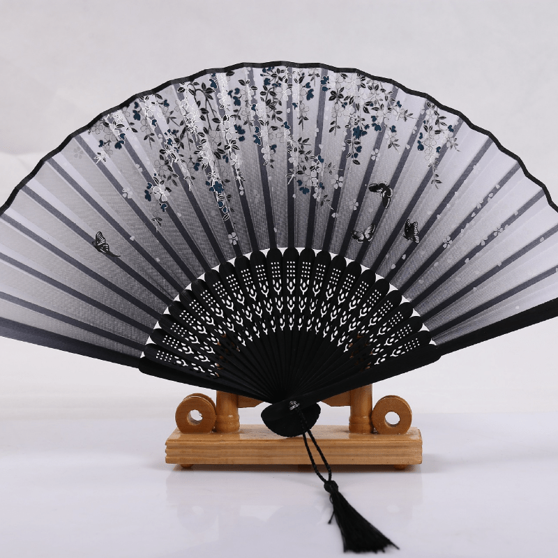 Classical Dance Fan Wooden Shank High Tassel Elegent Male Female Fan