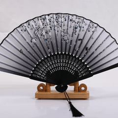 Classical Dance Fan Wooden Shank High Tassel Elegent Male Female Fan
