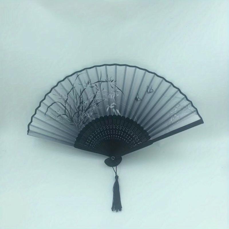 Classical Dance Fan Wooden Shank High Tassel Elegent Male Female Fan