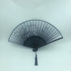 Classical Dance Fan Wooden Shank High Tassel Elegent Male Female Fan