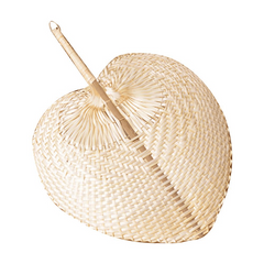 Bamboo Woven Heart Fan for Summer