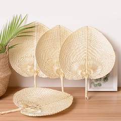 Bamboo Woven Heart Fan for Summer