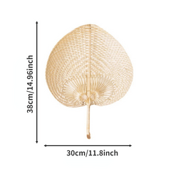 Bamboo Woven Heart Fan for Summer