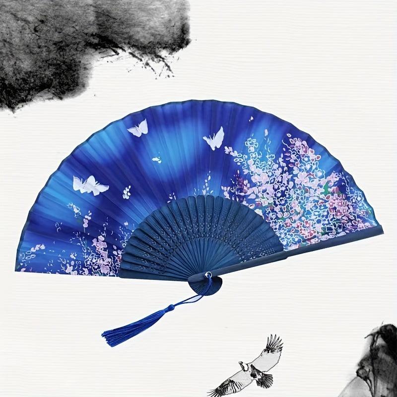 Chinese Style Small Floral Butterfly Pattern Fan Cheongsam Accessories