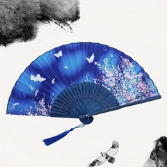 Chinese Style Small Floral Butterfly Pattern Fan Cheongsam Accessories