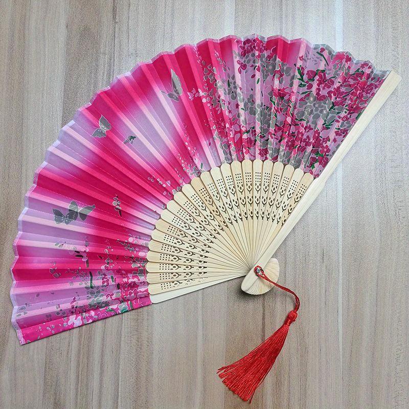 Chinese Style Small Floral Butterfly Pattern Fan Cheongsam Accessories
