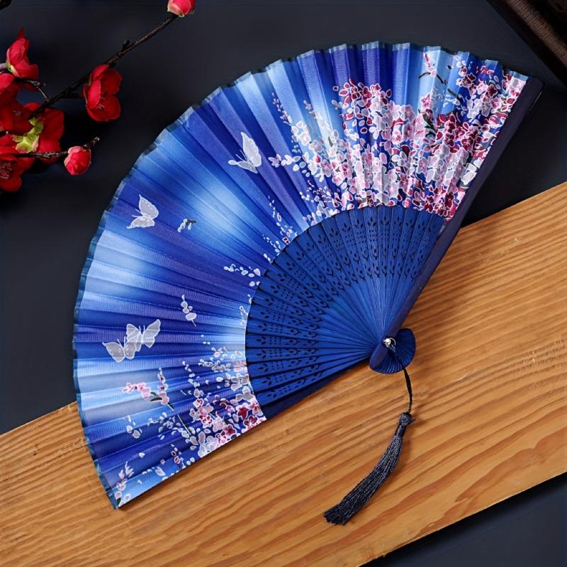 Chinese Style Small Floral Butterfly Pattern Fan Cheongsam Accessories