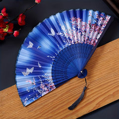 Chinese Style Small Floral Butterfly Pattern Fan Cheongsam Accessories