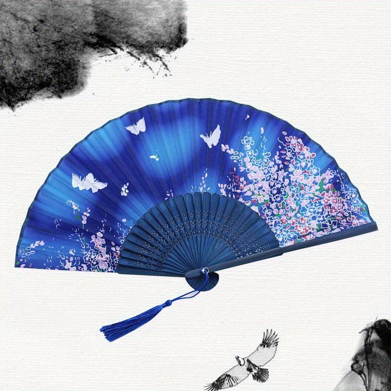 Chinese Style Small Floral Butterfly Pattern Fan Cheongsam Accessories