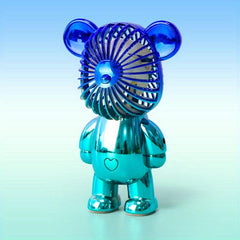 Cartoon Bear Handheld Fan USB Charging Small Fan Colorful Decoration