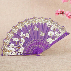 Floral Handheld Fan Chinese Style Vintage Portable Classic Wedding Folding Fans