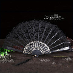 1pc Lace Fan Plastic Stage Prop Chinese Style Fan For Women