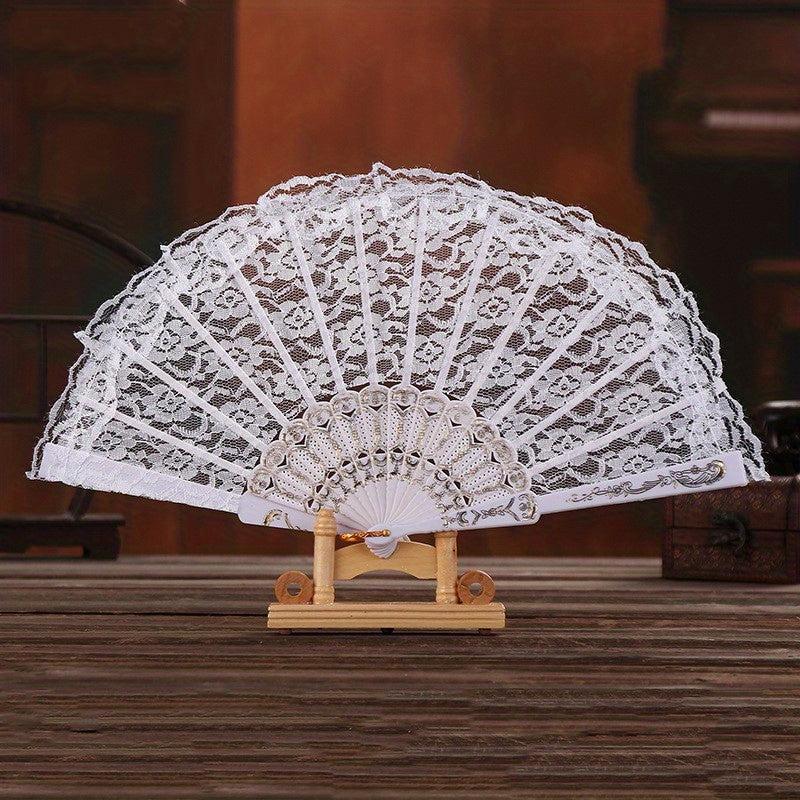 1pc Lace Fan Plastic Stage Prop Chinese Style Fan For Women