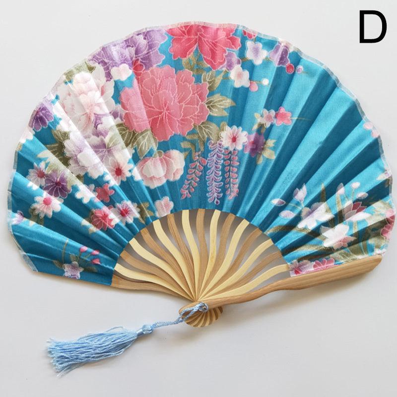 Chinese Silk Classical Hanfu Fan Tassel Elegent Female Fan Home Decoration Fan
