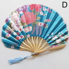 Chinese Silk Classical Hanfu Fan Tassel Elegent Female Fan Home Decoration Fan