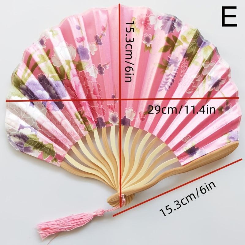 Chinese Silk Classical Hanfu Fan Tassel Elegent Female Fan Home Decoration Fan