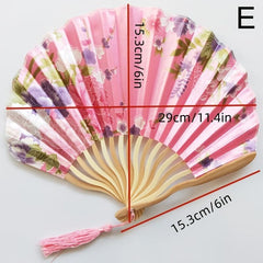 Chinese Silk Classical Hanfu Fan Tassel Elegent Female Fan Home Decoration Fan