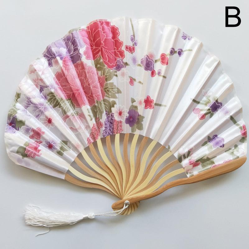 Chinese Silk Classical Hanfu Fan Tassel Elegent Female Fan Home Decoration Fan