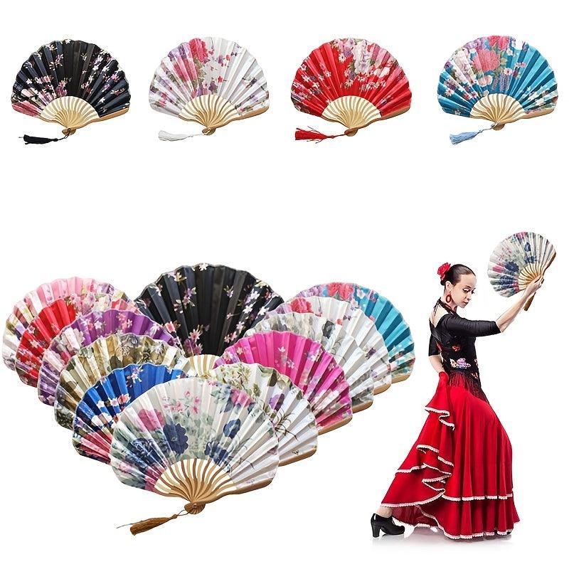 Chinese Silk Classical Hanfu Fan Tassel Elegent Female Fan Home Decoration Fan