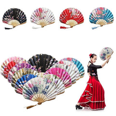Chinese Silk Classical Hanfu Fan Tassel Elegent Female Fan Home Decoration Fan