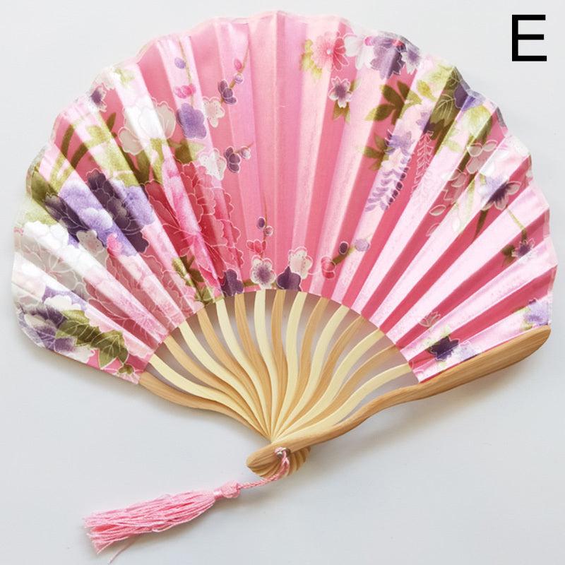 Chinese Silk Classical Hanfu Fan Tassel Elegent Female Fan Home Decoration Fan
