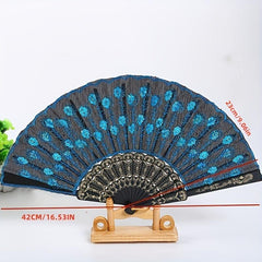 Sequin Fan Floral Dance Folding Fan Summer Handheld Fan Clothing Accessory