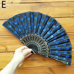 Sequin Fan Floral Dance Folding Fan Summer Handheld Fan Clothing Accessory