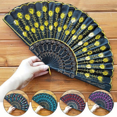 Sequin Fan Floral Dance Folding Fan Summer Handheld Fan Clothing Accessory