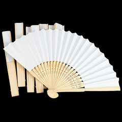 Foldable Paper Fan Portable Chinese Bamboo Fans for Wedding Guest