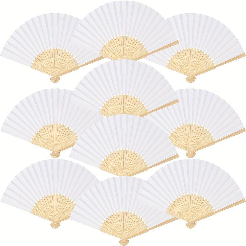 Foldable Paper Fan Portable Chinese Bamboo Fans for Wedding Guest
