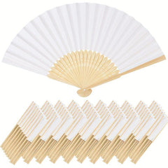 Foldable Paper Fan Portable Chinese Bamboo Fans for Wedding Guest