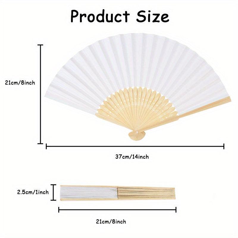 Foldable Paper Fan Portable Chinese Bamboo Fans for Wedding Guest