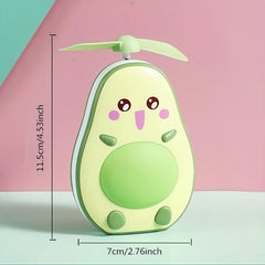 Avocado USB Handheld Fan Night Light Makeup Mirror Small Fan