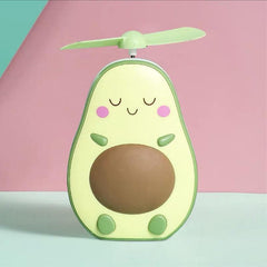 Avocado USB Handheld Fan Night Light Makeup Mirror Small Fan
