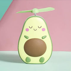 Avocado USB Handheld Fan Night Light Makeup Mirror Small Fan