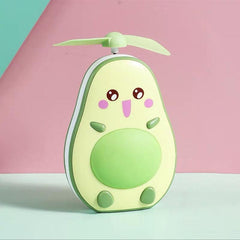 Avocado USB Handheld Fan Night Light Makeup Mirror Small Fan