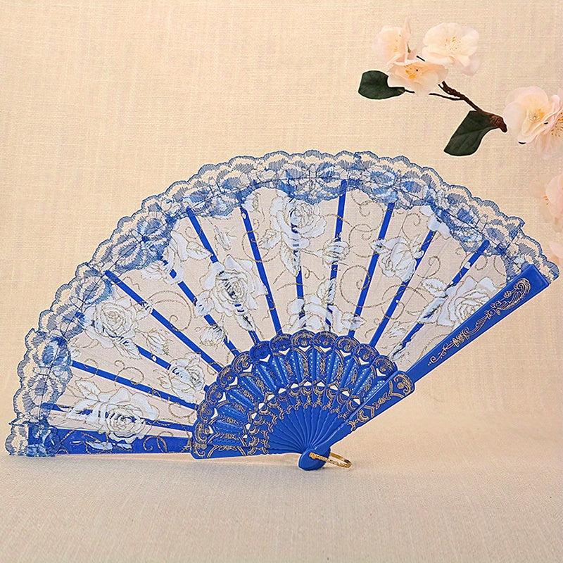 Lace Folding Fan Dance Fan Chinese Style Wedding Fan Clothing Accessory