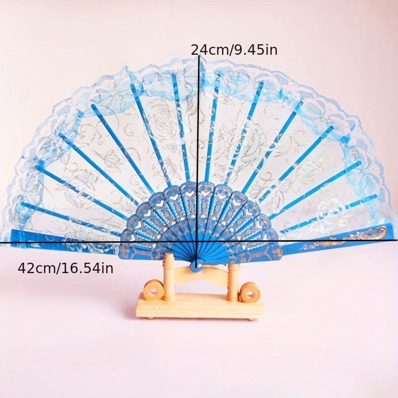 Lace Folding Fan Dance Fan Chinese Style Wedding Fan Clothing Accessory
