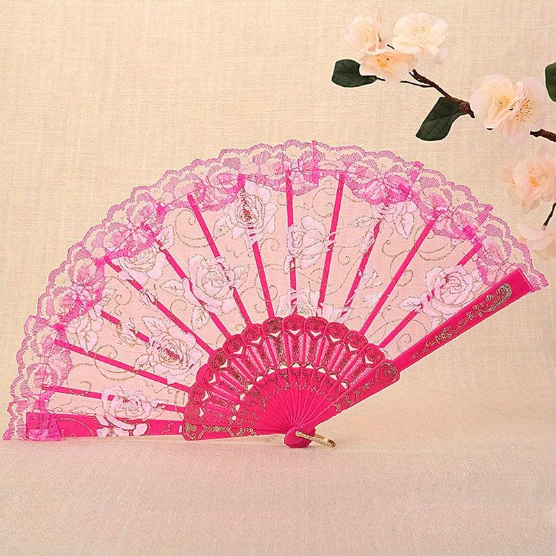 Lace Folding Fan Dance Fan Chinese Style Wedding Fan Clothing Accessory