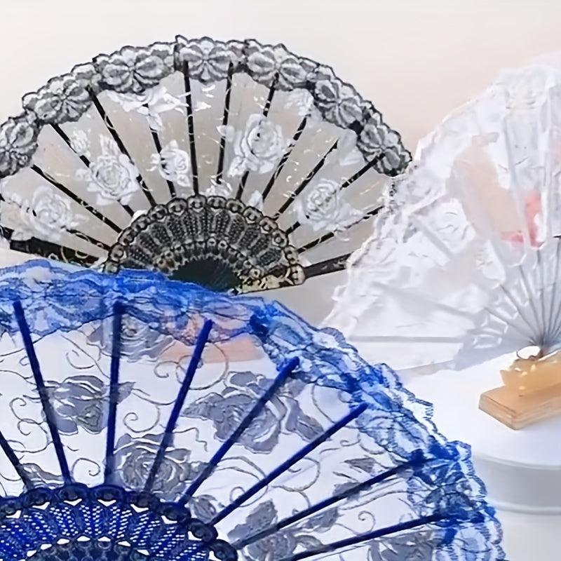 Lace Folding Fan Dance Fan Chinese Style Wedding Fan Clothing Accessory