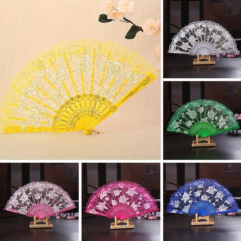 Lace Folding Fan Dance Fan Chinese Style Wedding Fan Clothing Accessory